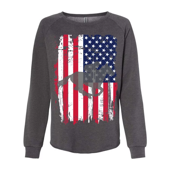 American Horse Racing Flag Womens California Wash Sweatshirt