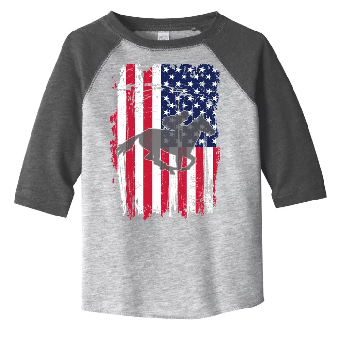 American Horse Racing Flag Toddler Fine Jersey T-Shirt