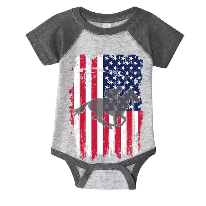 American Horse Racing Flag Infant Baby Jersey Bodysuit