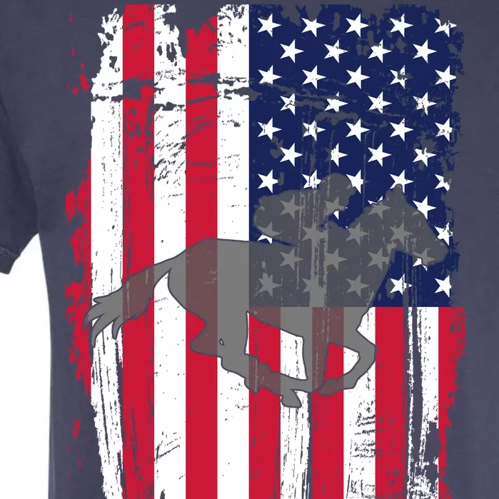 American Horse Racing Flag Garment-Dyed Heavyweight T-Shirt