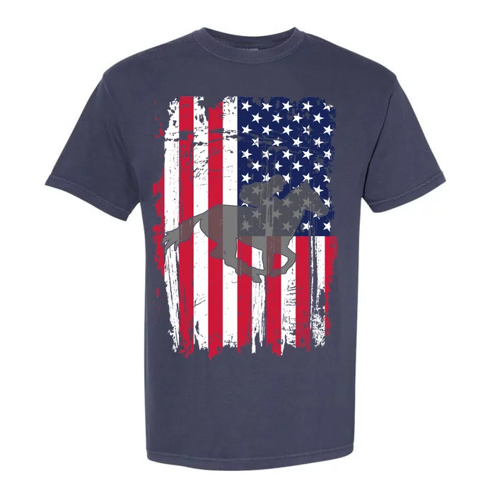 American Horse Racing Flag Garment-Dyed Heavyweight T-Shirt