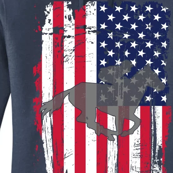 American Horse Racing Flag Women's Pullover Hoodie