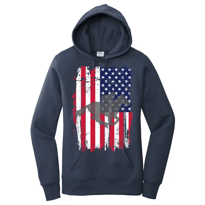 American Horse Racing Flag Women's Pullover Hoodie