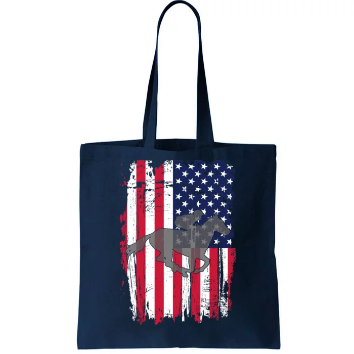 American Horse Racing Flag Tote Bag