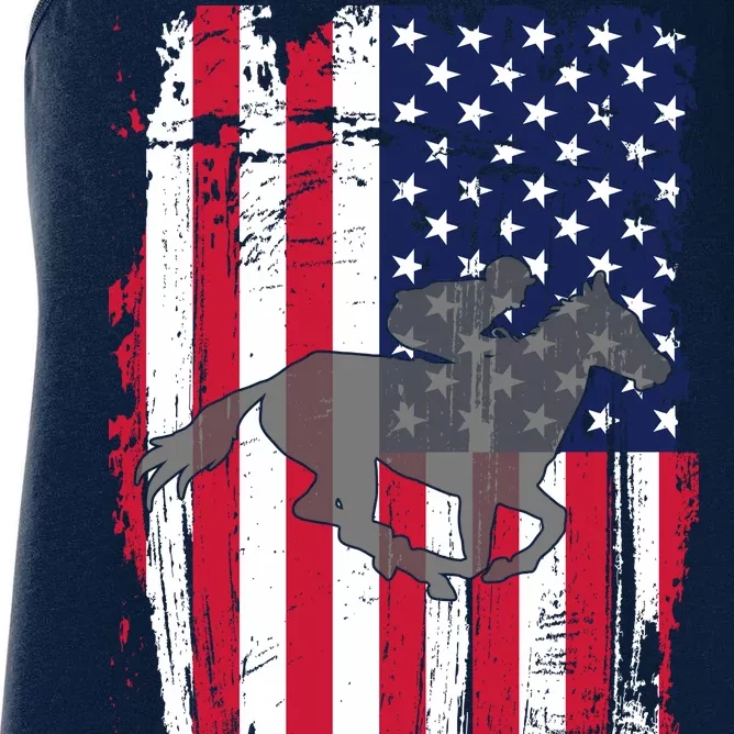 American Horse Racing Flag Women's Racerback Tank