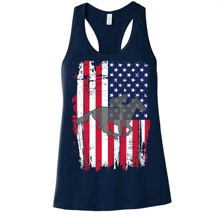 American Horse Racing Flag Women's Racerback Tank