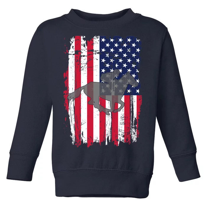 American Horse Racing Flag Toddler Sweatshirt