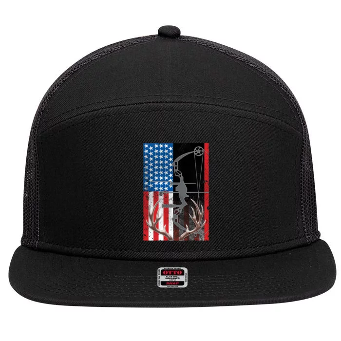 American Hunter USA Flag 7 Panel Mesh Trucker Snapback Hat