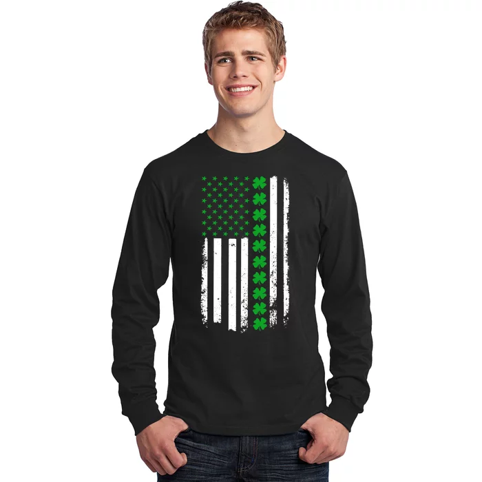 American Irish Clover Flag St. Patrick's Day Long Sleeve Shirt