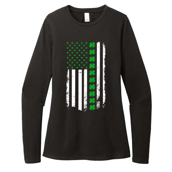 American Irish Clover Flag St. Patrick's Day Womens CVC Long Sleeve Shirt