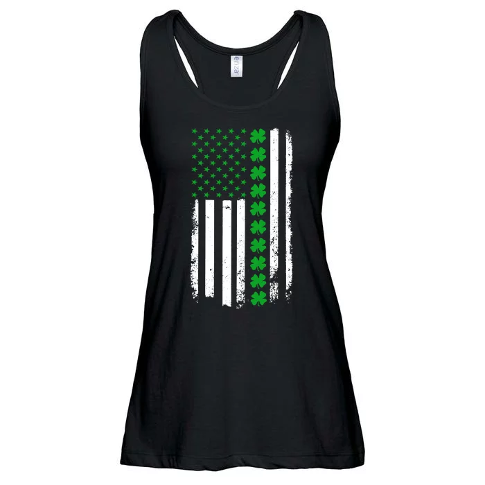 American Irish Clover Flag St. Patrick's Day Ladies Essential Flowy Tank