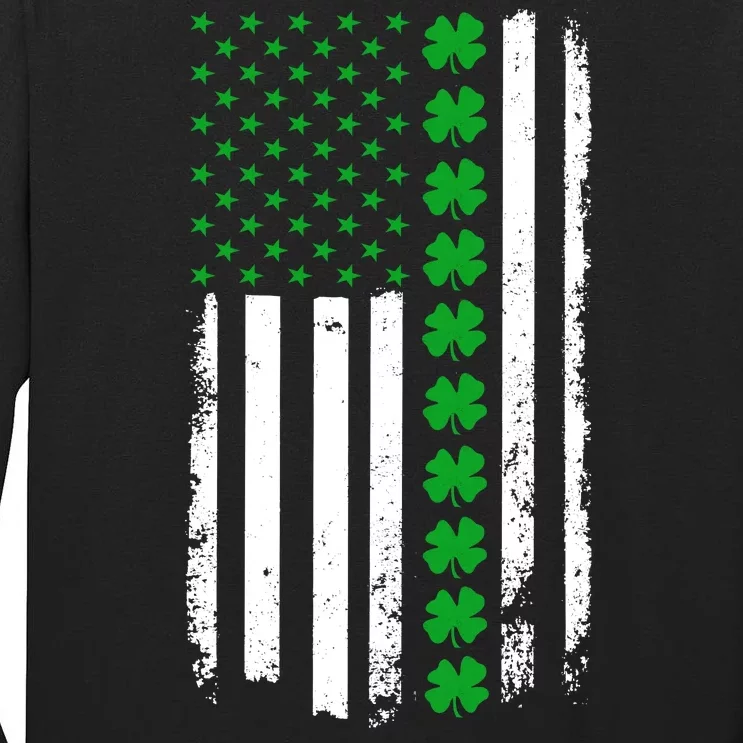 American Irish Clover Flag St. Patrick's Day Tall Long Sleeve T-Shirt