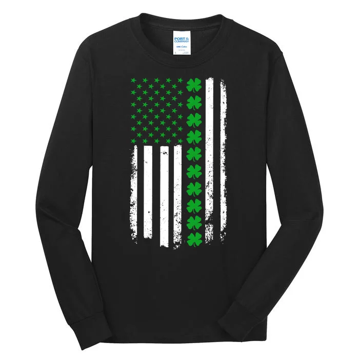 American Irish Clover Flag St. Patrick's Day Tall Long Sleeve T-Shirt