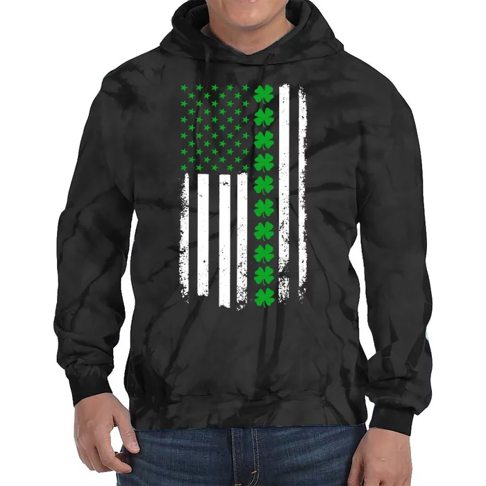 American Irish Clover Flag St. Patrick's Day Tie Dye Hoodie