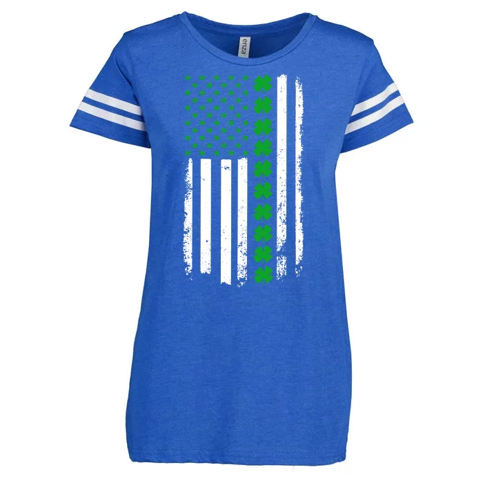 American Irish Clover Flag St. Patrick's Day Enza Ladies Jersey Football T-Shirt