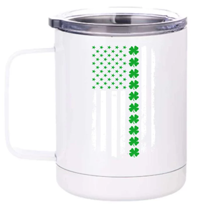 American Irish Clover Flag St. Patrick's Day Front & Back 12oz Stainless Steel Tumbler Cup