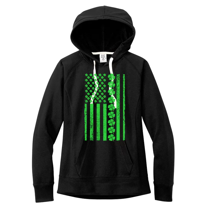 American Irish Clover Vintage Flag Women's Fleece Hoodie