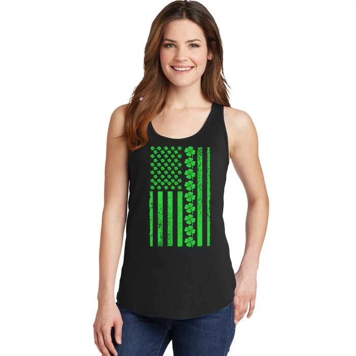 American Irish Clover Vintage Flag Ladies Essential Tank