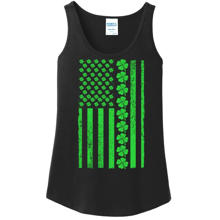 American Irish Clover Vintage Flag Ladies Essential Tank