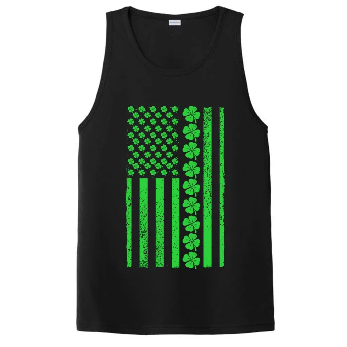 American Irish Clover Vintage Flag Performance Tank