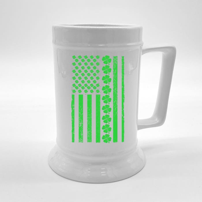 American Irish Clover Vintage Flag Front & Back Beer Stein