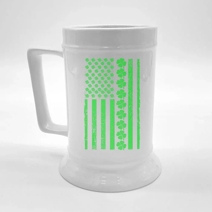 American Irish Clover Vintage Flag Front & Back Beer Stein