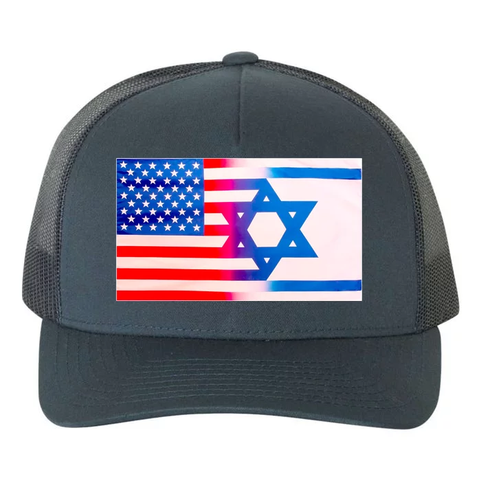 American Israel Flag Yupoong Adult 5-Panel Trucker Hat