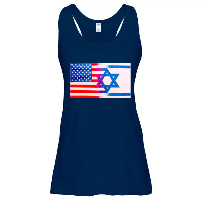 American Israel Flag Ladies Essential Flowy Tank