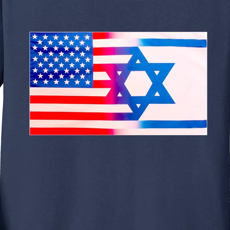 American Israel Flag Kids Long Sleeve Shirt