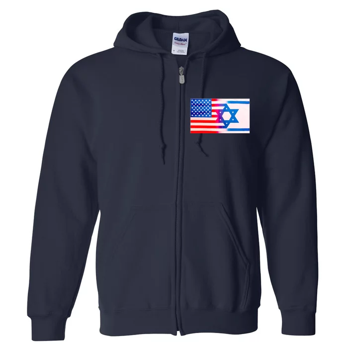 American Israel Flag Full Zip Hoodie