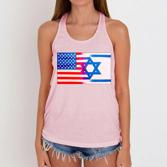 American Israel Flag Women's Knotted Racerback Tank