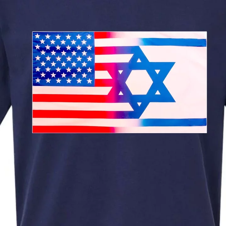 American Israel Flag Sueded Cloud Jersey T-Shirt