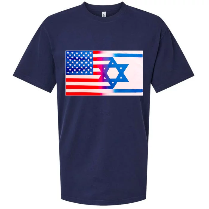 American Israel Flag Sueded Cloud Jersey T-Shirt