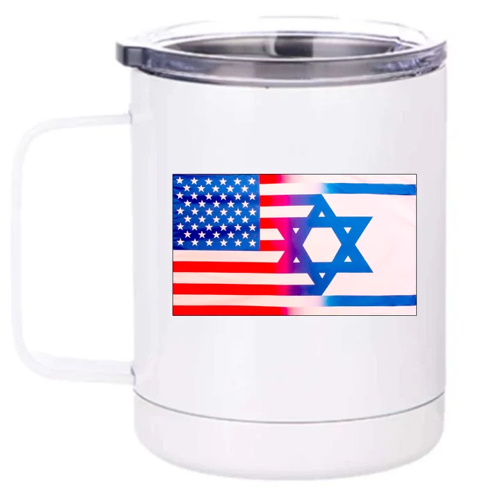 American Israel Flag Front & Back 12oz Stainless Steel Tumbler Cup