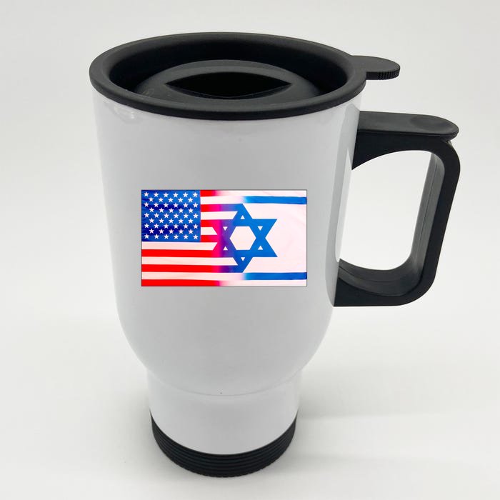 American Israel Flag Front & Back Stainless Steel Travel Mug