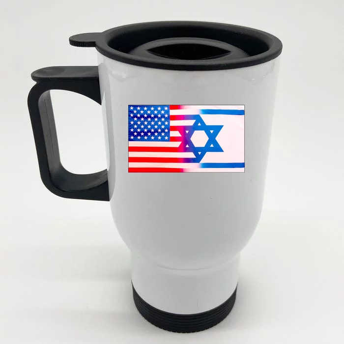 American Israel Flag Front & Back Stainless Steel Travel Mug