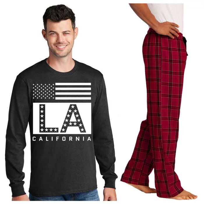 American LA California State Flag Long Sleeve Pajama Set