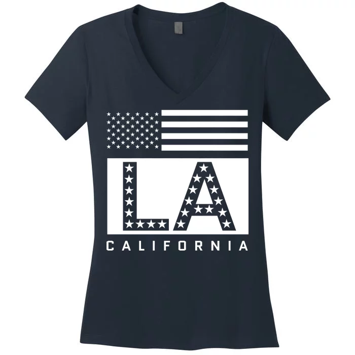 American LA California State Flag Women's V-Neck T-Shirt