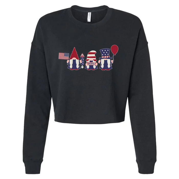 American Lawn Gnomes USA Go America Cropped Pullover Crew