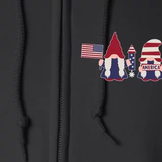 American Lawn Gnomes USA Go America Full Zip Hoodie