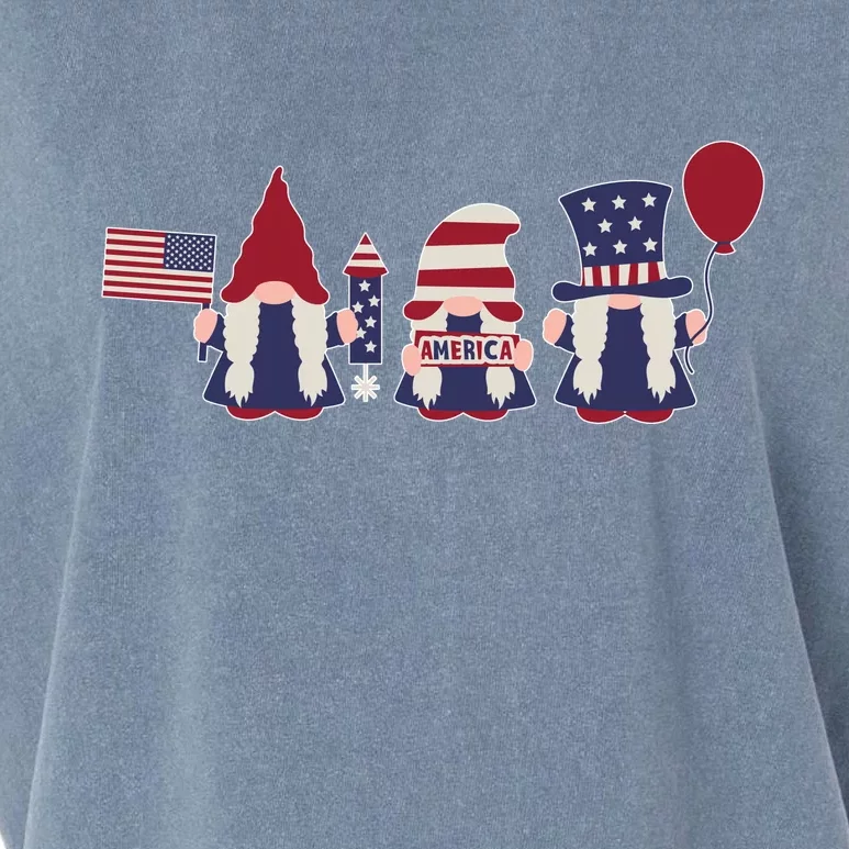 American Lawn Gnomes USA Go America Garment-Dyed Women's Muscle Tee