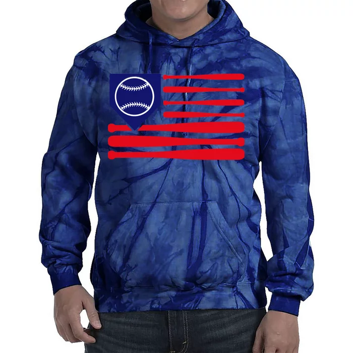 American League Baseball Flag Tie Dye Hoodie