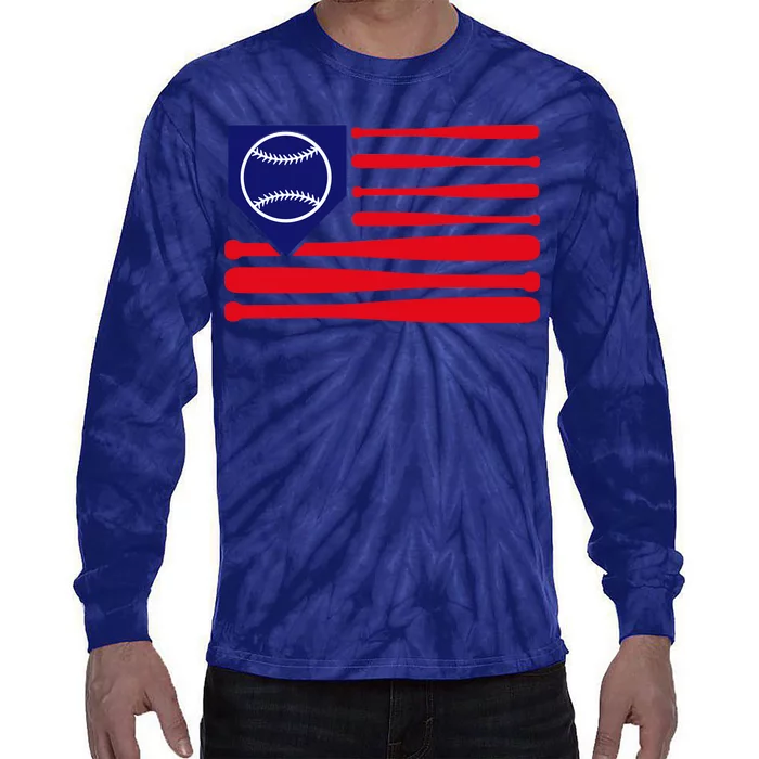 American League Baseball Flag Tie-Dye Long Sleeve Shirt