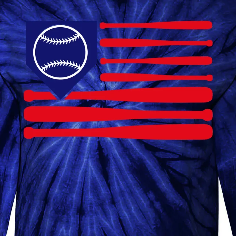 American League Baseball Flag Tie-Dye Long Sleeve Shirt