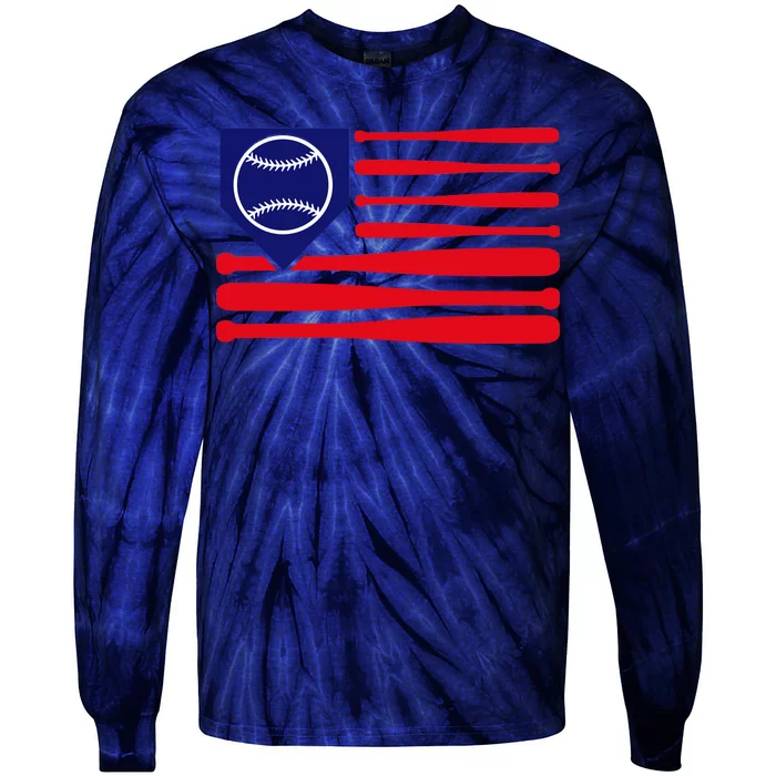 American League Baseball Flag Tie-Dye Long Sleeve Shirt