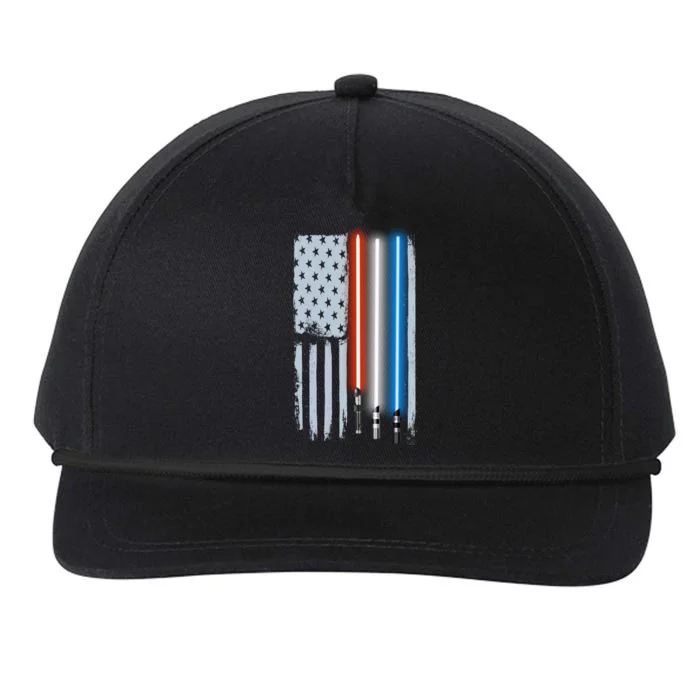 American Lightsaber Flag Snapback Five-Panel Rope Hat