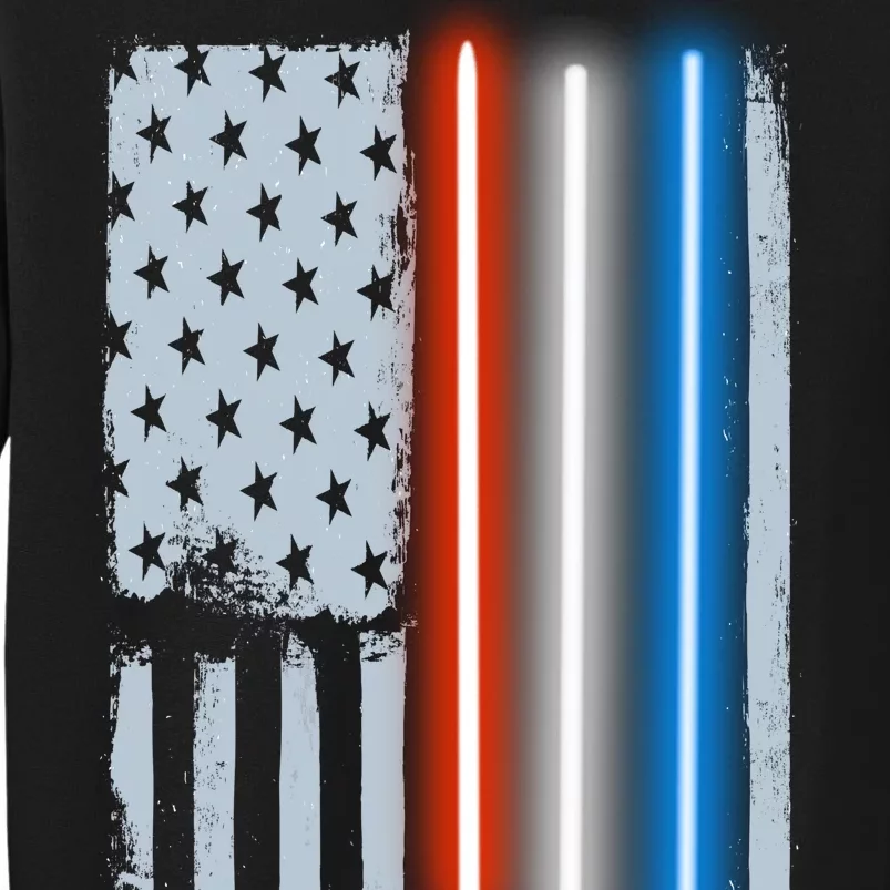 American Lightsaber Flag Tall Sweatshirt