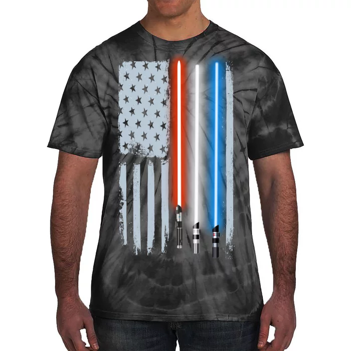 American Lightsaber Flag Tie-Dye T-Shirt