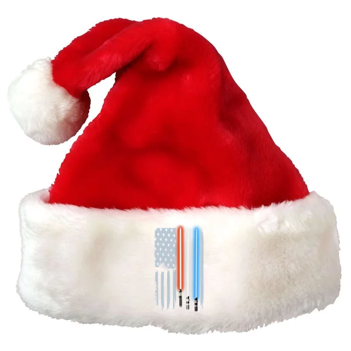 American Lightsaber Flag Premium Christmas Santa Hat