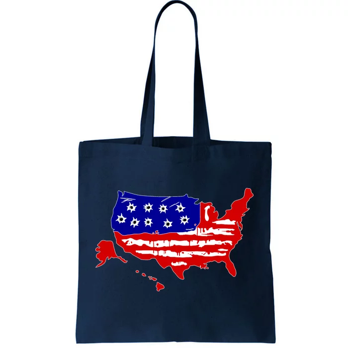 American Map With Bullet Holes 2nd Amendment Tote Bag